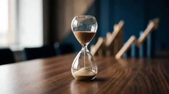 A visual representation showing the dramatic impact of time on pension growth through compound interest