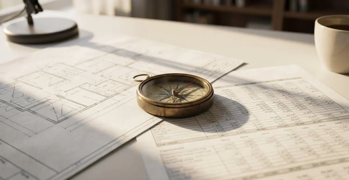 Professional analyzing financial documents related to holiday property tax planning in modern office setting