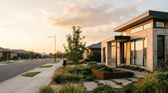 Modern house exterior showing contrasting renovation choices with financial impact implications