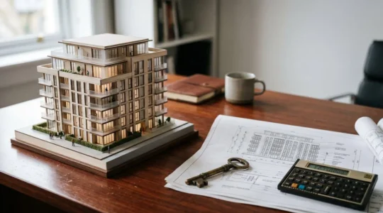Strategic property investment scene illustrating freehold acquisition and lease extension wealth building