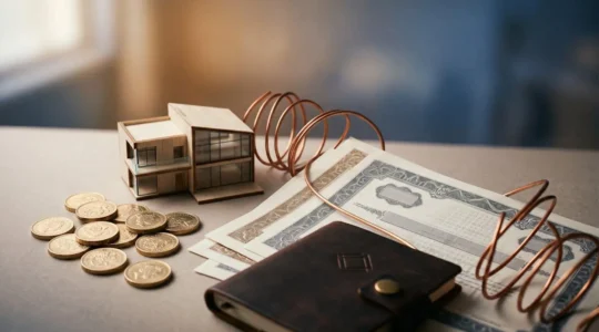 Editorial photograph of diverse tangible assets representing inflation hedges in UK investment strategy