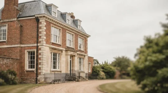 Modern UK residential property exterior with professional architectural details symbolizing homeownership opportunity and mortgage approval